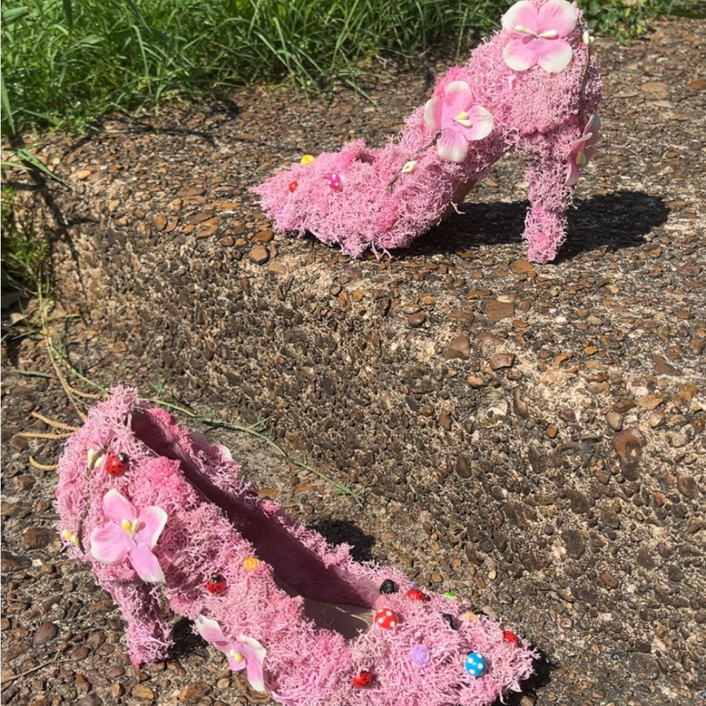 Chic Pink Garden Fairy Floral Women's Heels